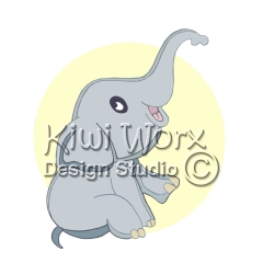 Mila the elephant sitting pose