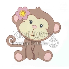 Minnie the Monkey with flower behind the ear